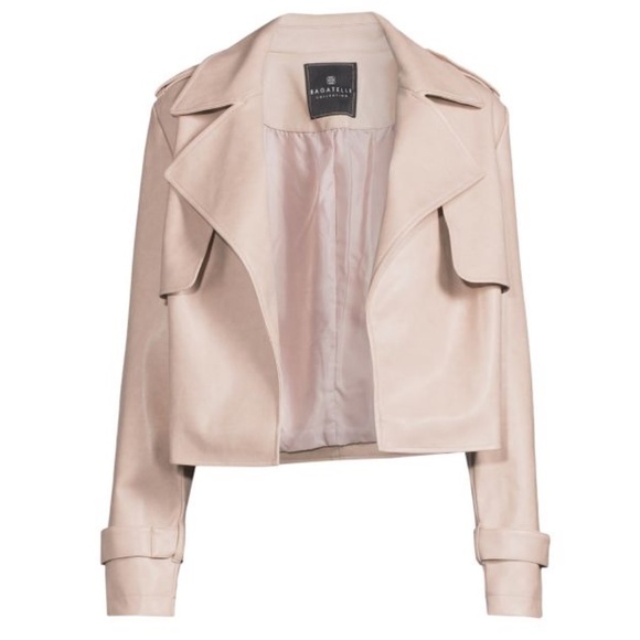bagatelle Jackets & Blazers - Bagatelle Collection NWT Cropped Faux-Ever Leather Jacket Beige, L